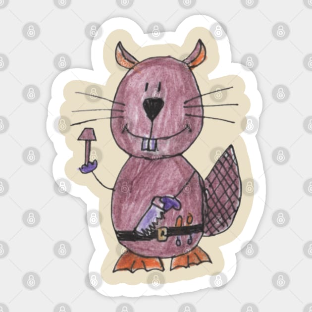 Beaver Builder Sticker by Mila-Ola_Art